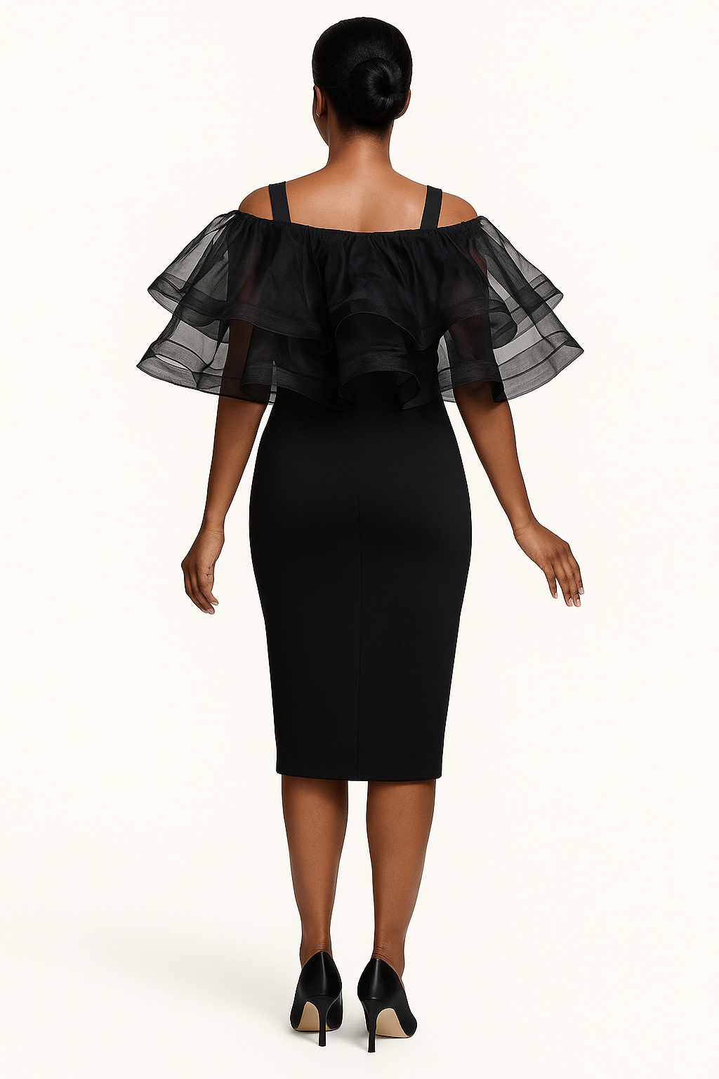 Midnight Romance Ruffle Dress