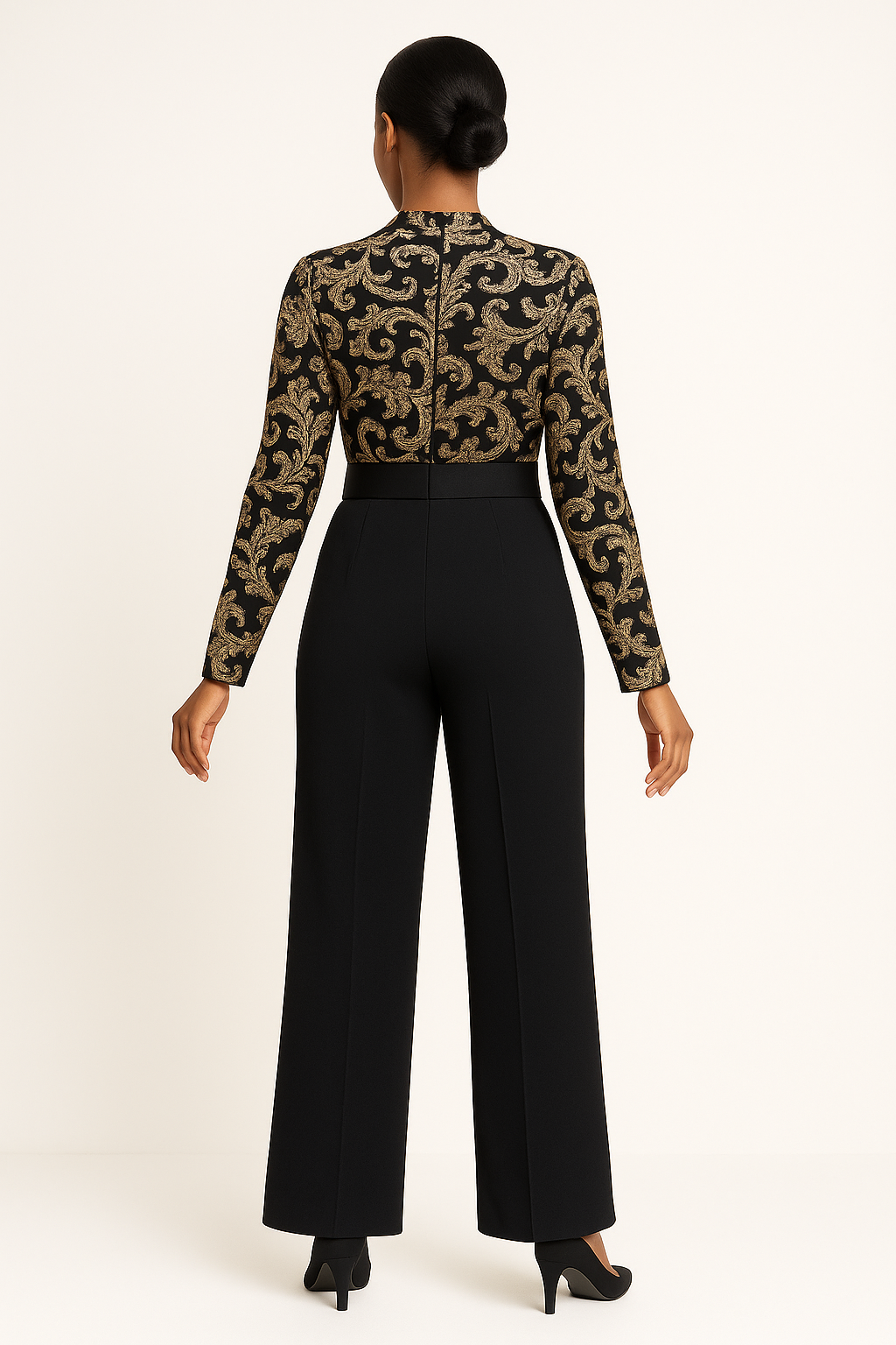 Midnight Baroque Wide-Leg Set