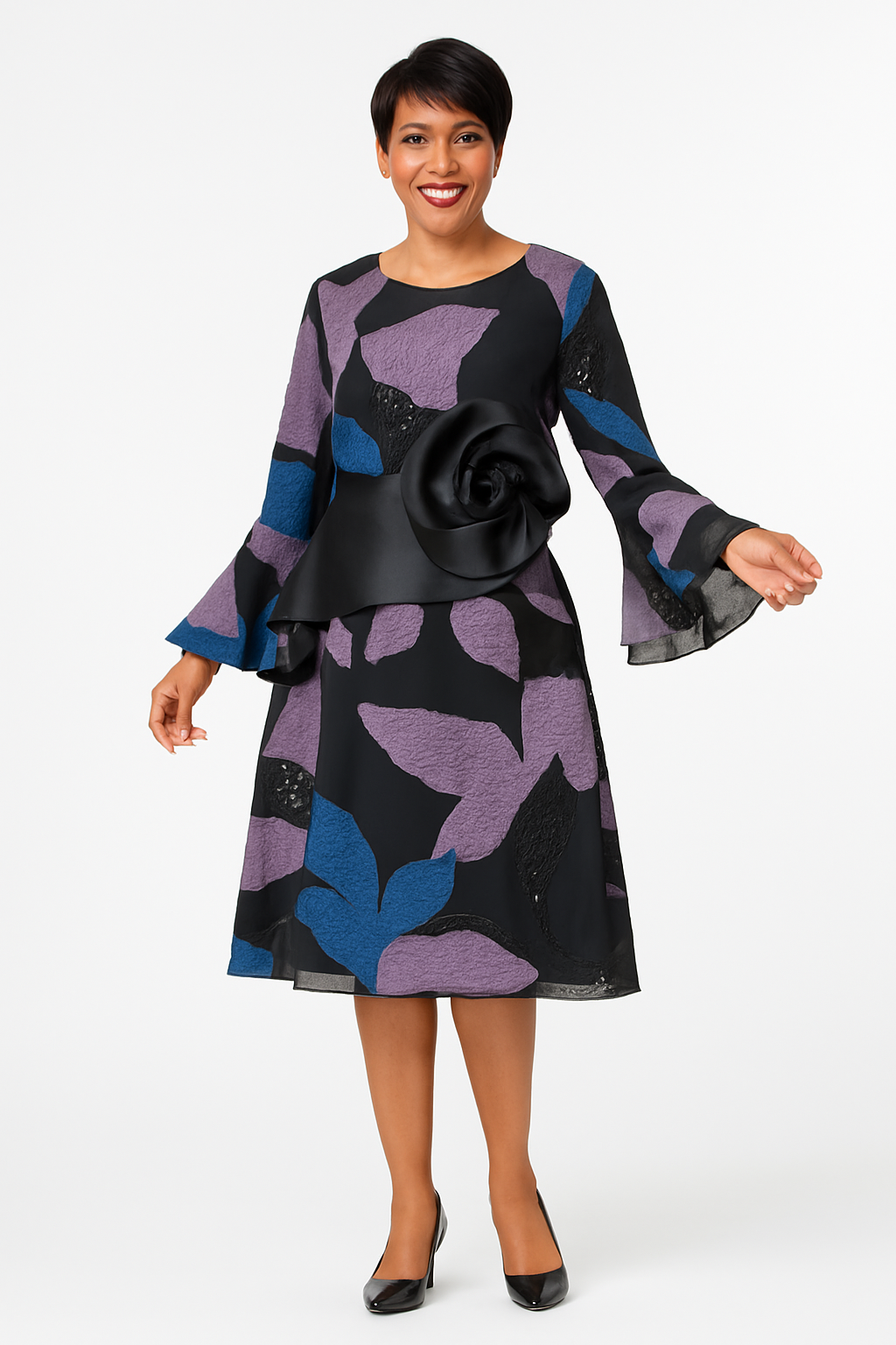 Midnight Bloom Statement Dress
