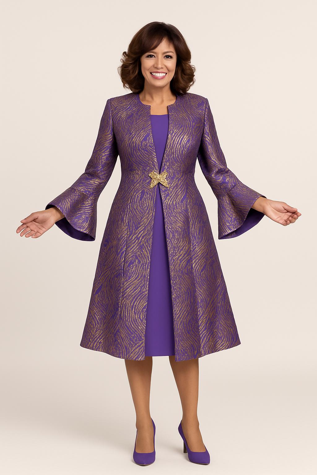 Royal Majesty Brocade Coat Dress