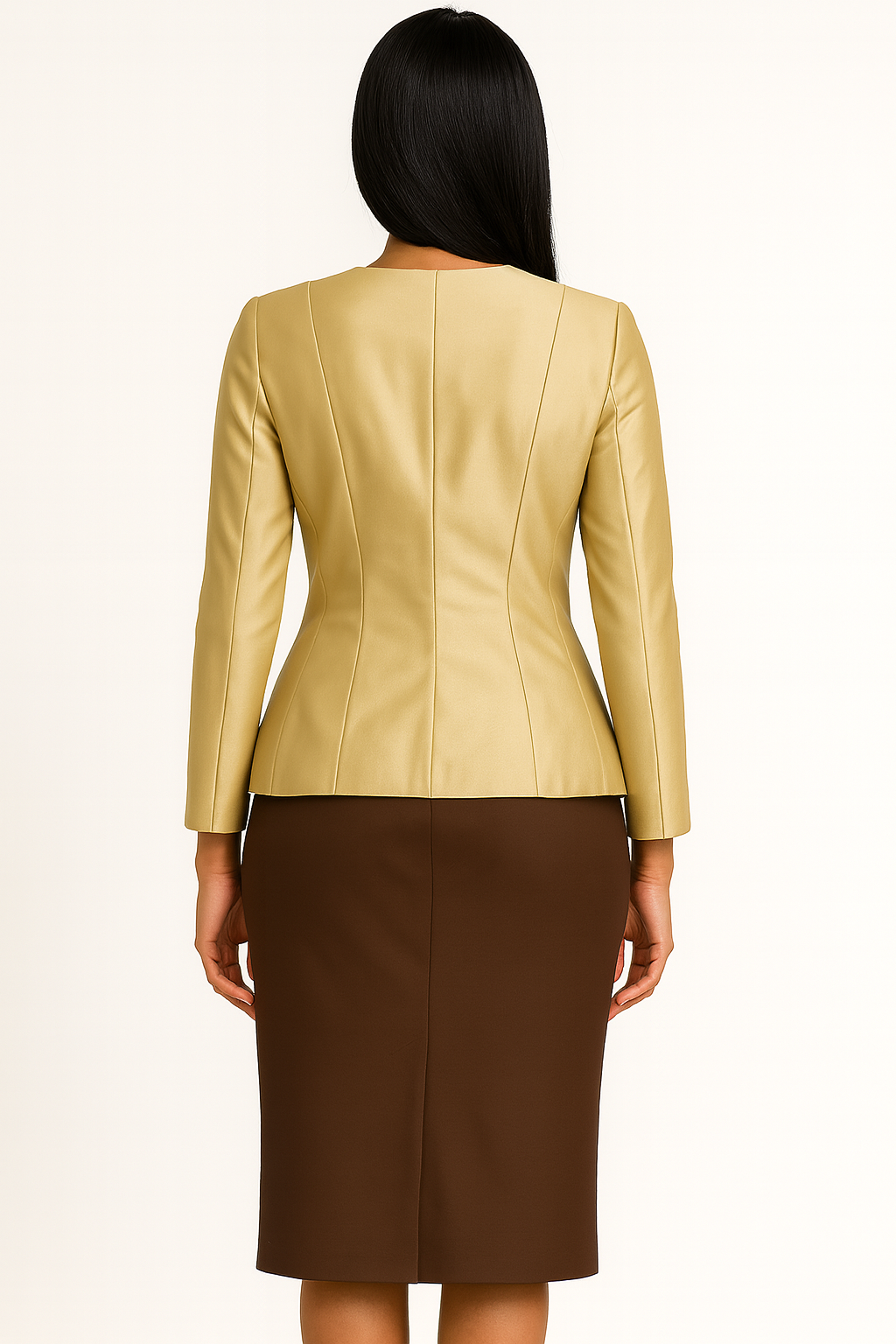 Golden Mocha Elegance Skirt Set