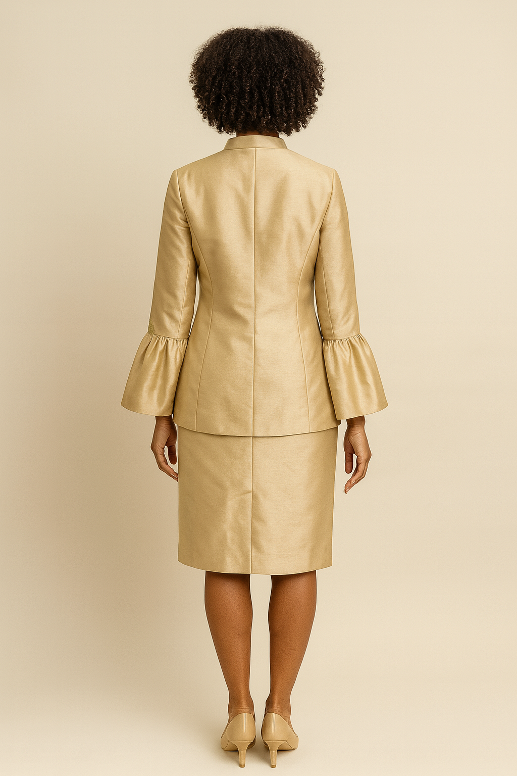 Golden Heritage Embroidered Skirt Suit