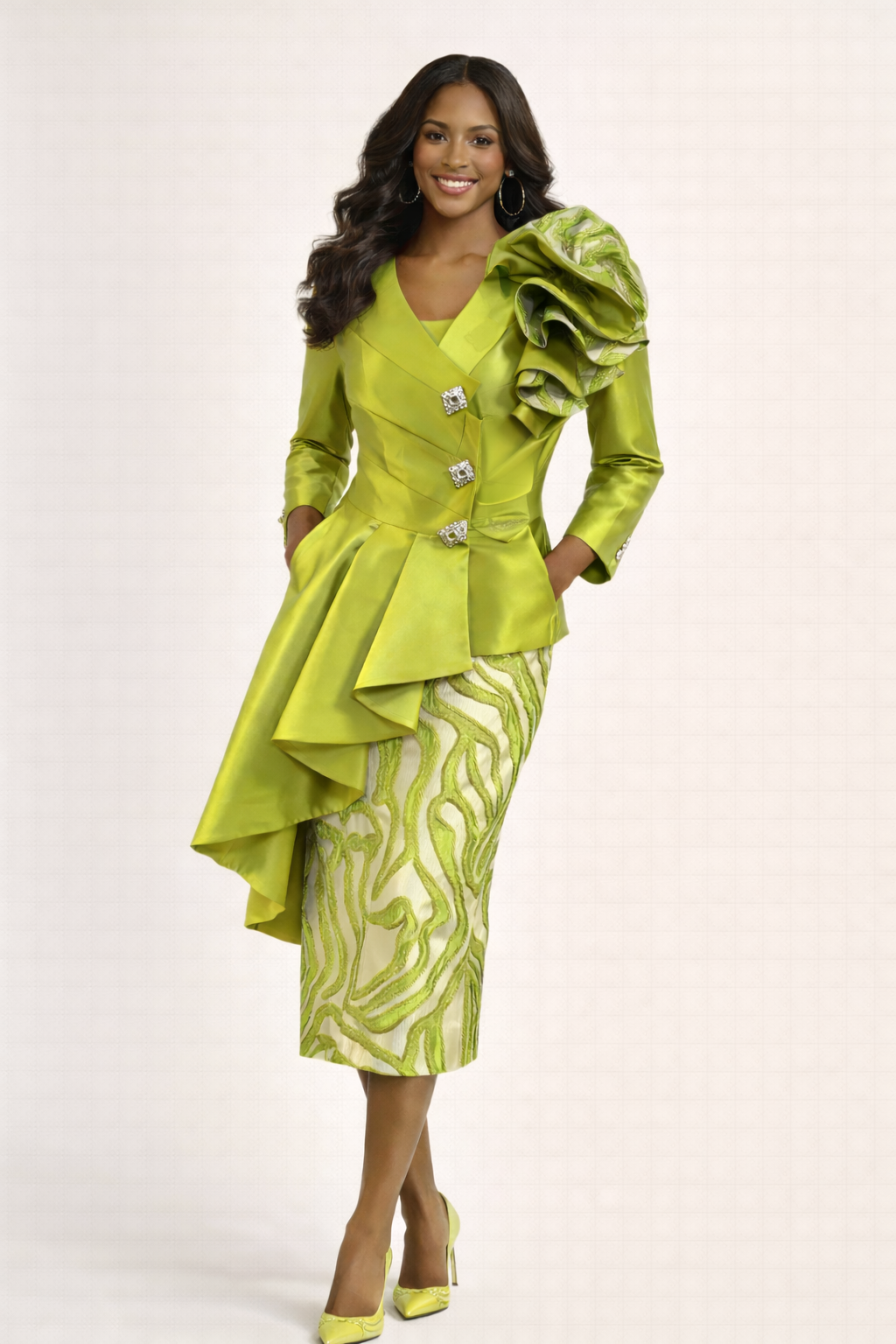 Lime Luxe Couture Peplum Set