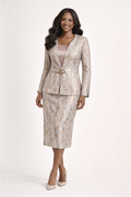 Champagne Veil Textured Couture Suit