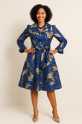 Royal Sapphire Leaf Dress