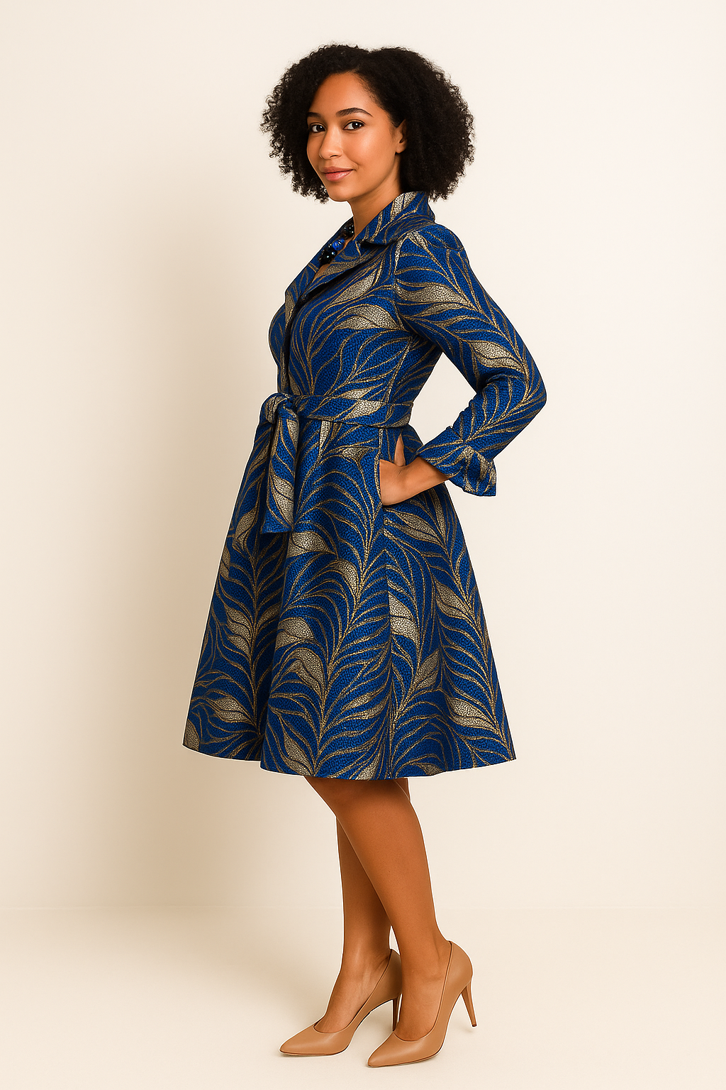 Royal Sapphire Leaf Dress
