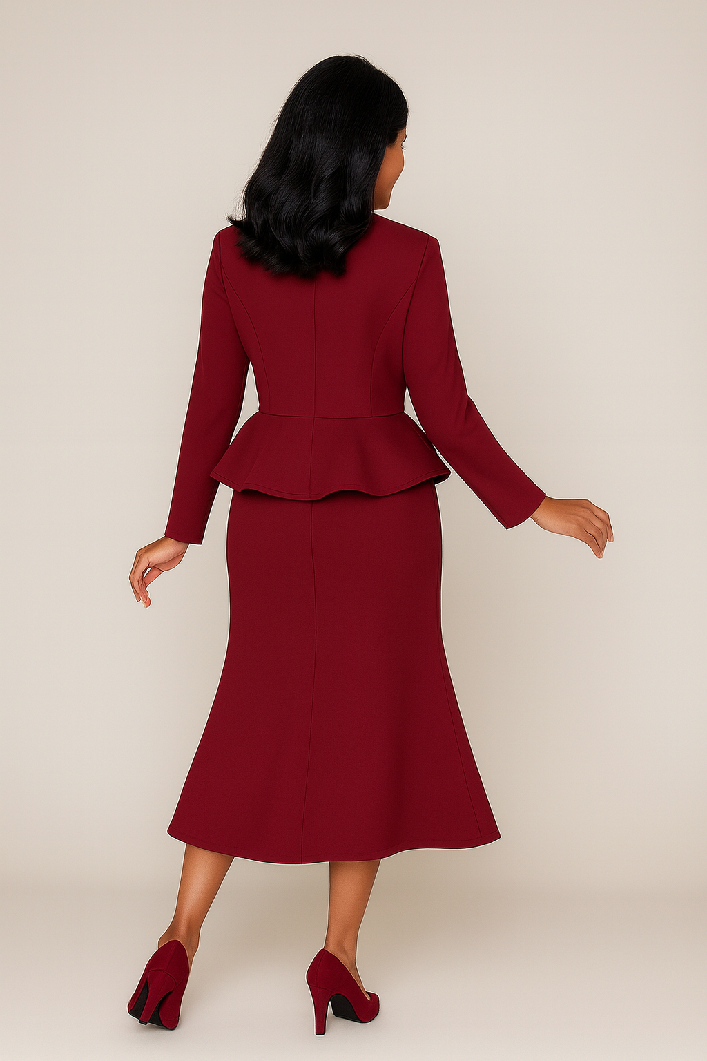 Crimson Royale Statement Dress