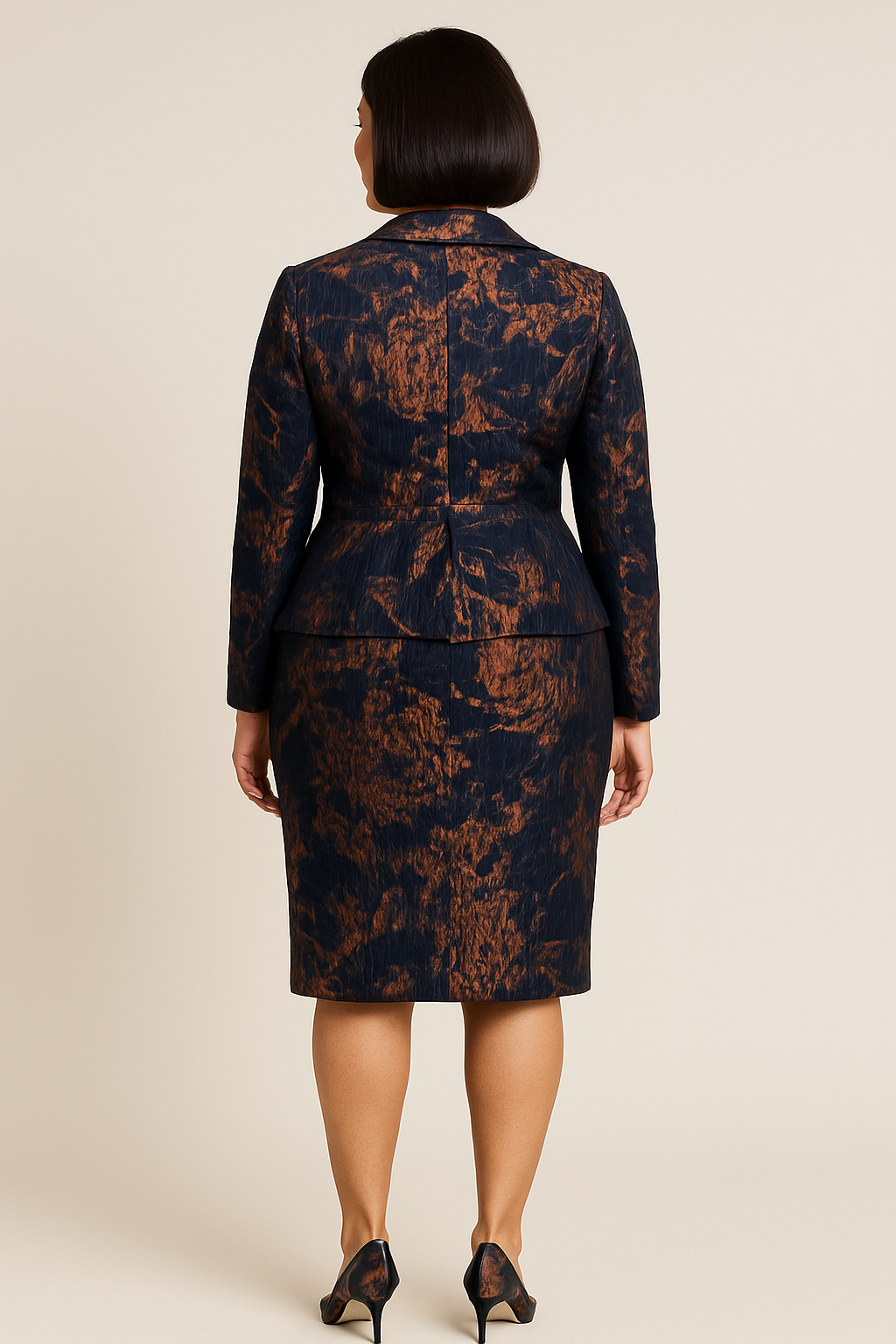 Midnight & Copper Majesty Skirt Suit
