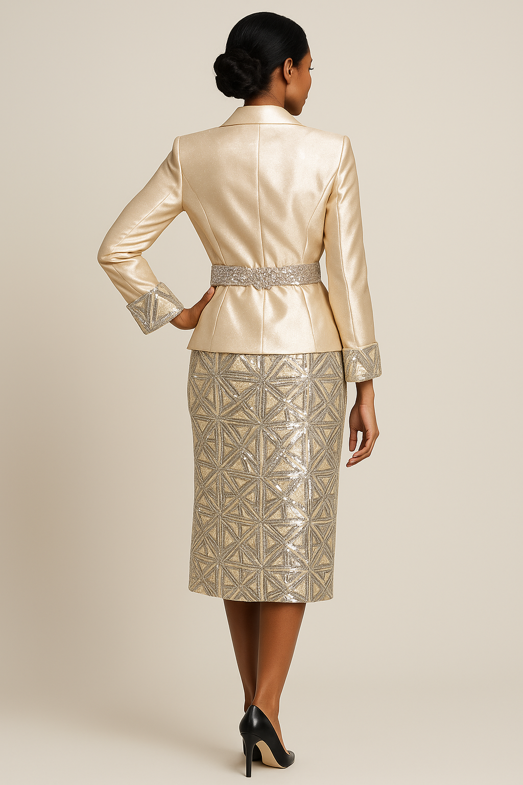 Champagne Radiance Couture Suit