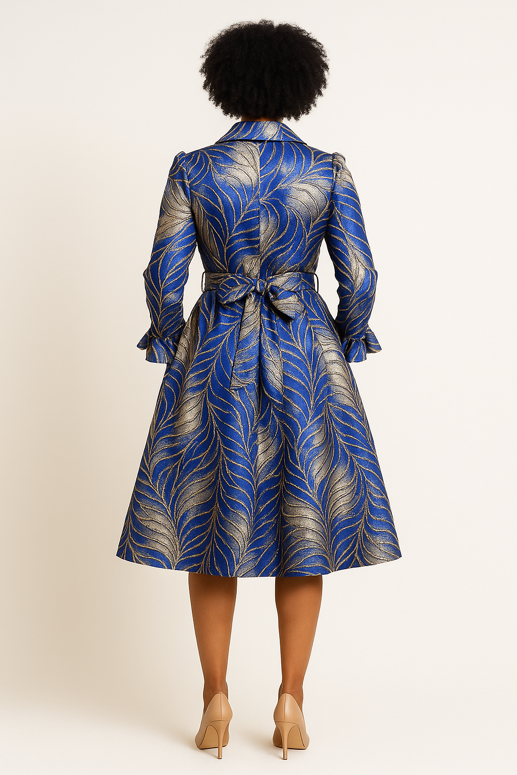 Royal Sapphire Leaf Dress
